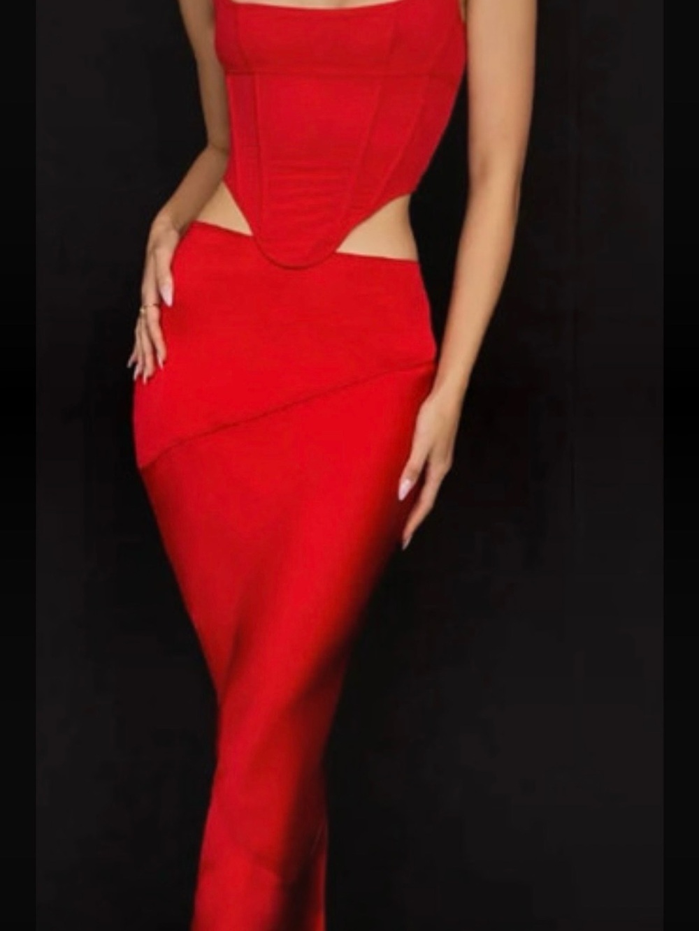 House of CB Scarlet Cutout Corset Maxi Dress